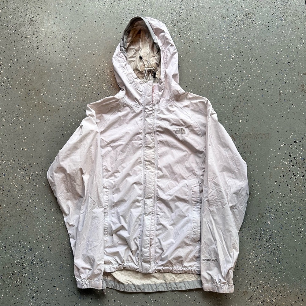 The North Face Womens Medium White Waterproof Hooded Rain Windbreaker - Picture 2 of 8